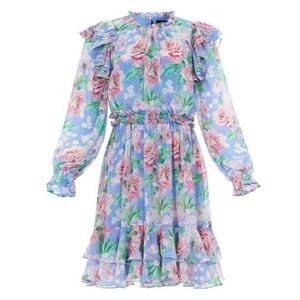 Needle & Thread Blue Rose Valley Mini Dress